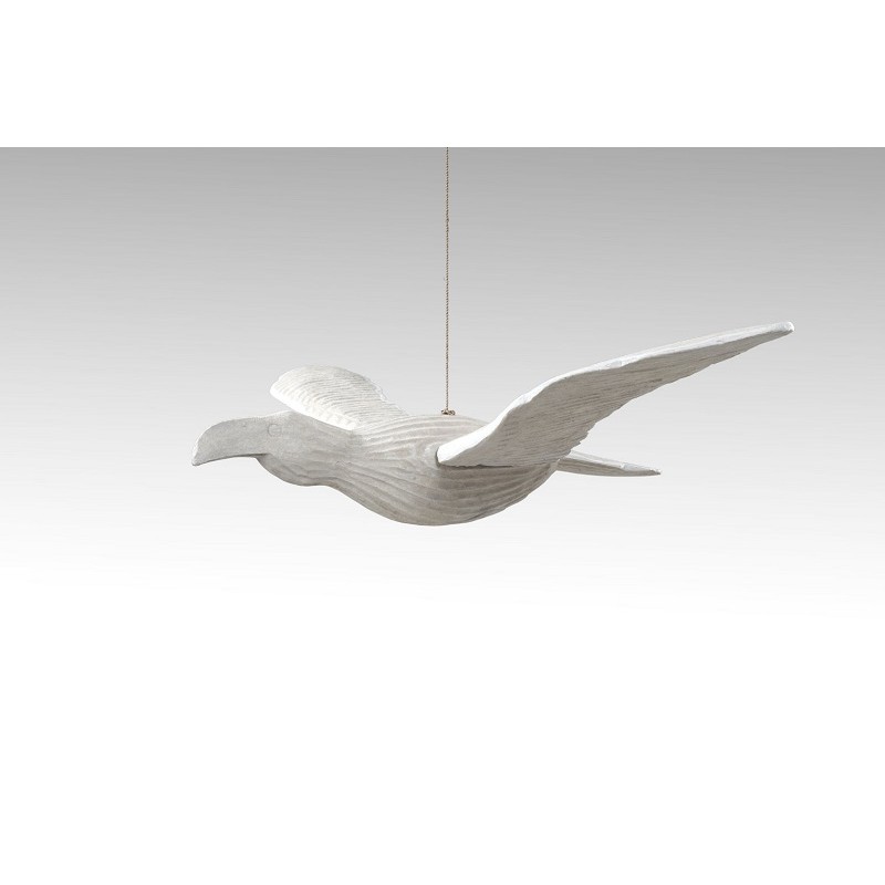 Διακοσμητικός χειροποίητος ξύλινος γλάρος, white wash- (60Χ40Χ10cm) jk 302484.02