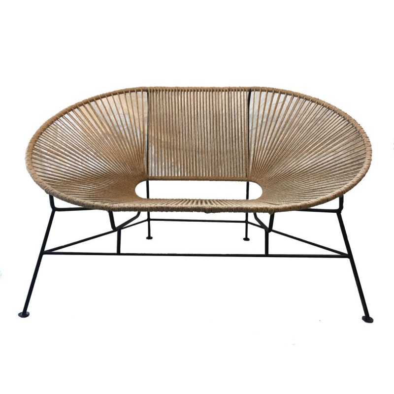 FS 908  Μεταλλικός καναπές με νήματα αδιάβροχα Υ: 75 Β: 55 Μ: 126