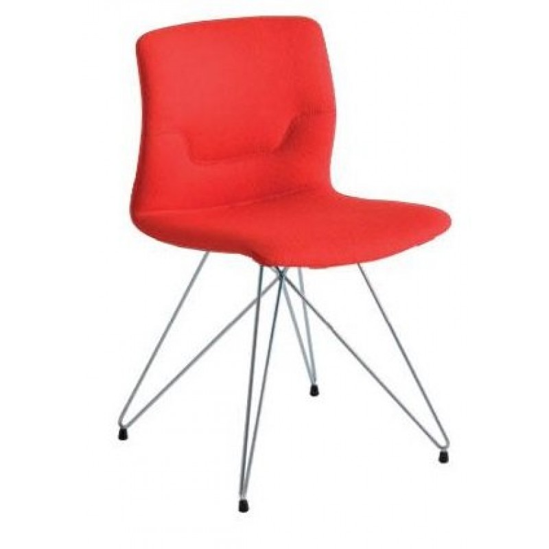 Gaber SLOT M TC Καρέκλα επενδεδυμένη με ύφασμα κόκκινο  -  πόδια μεταλλικά   29563-108631