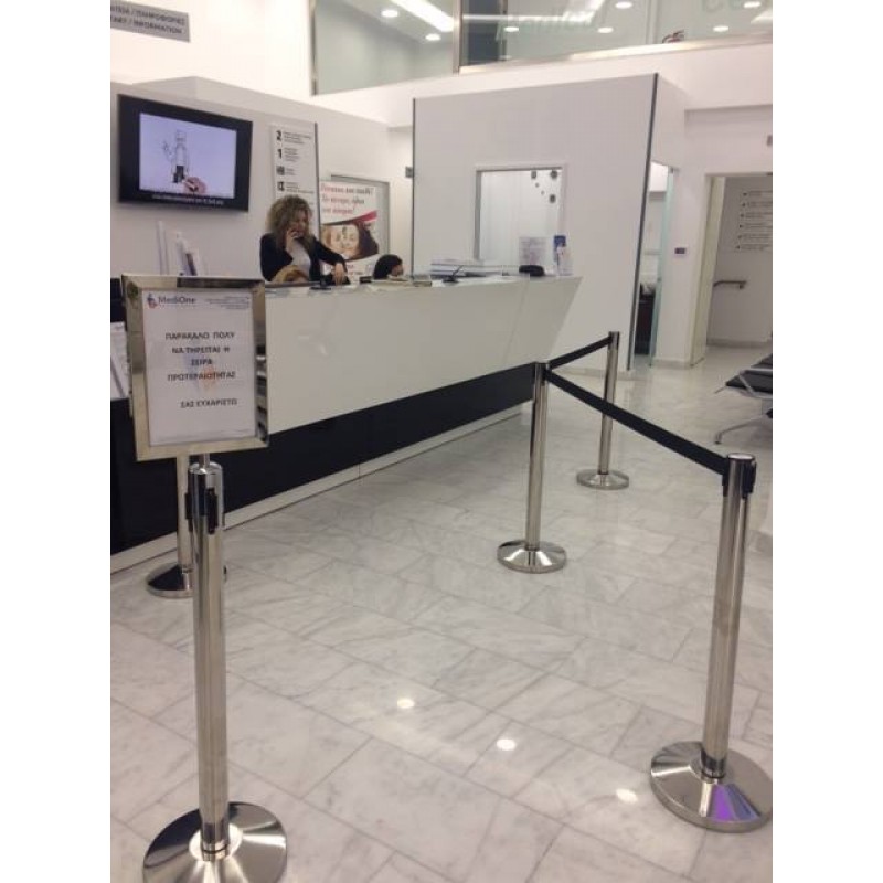 Πινακίδα για διαχωριστικά κολωνάκια μεγέθους Α4 κάθετη ασημί SA4-POR