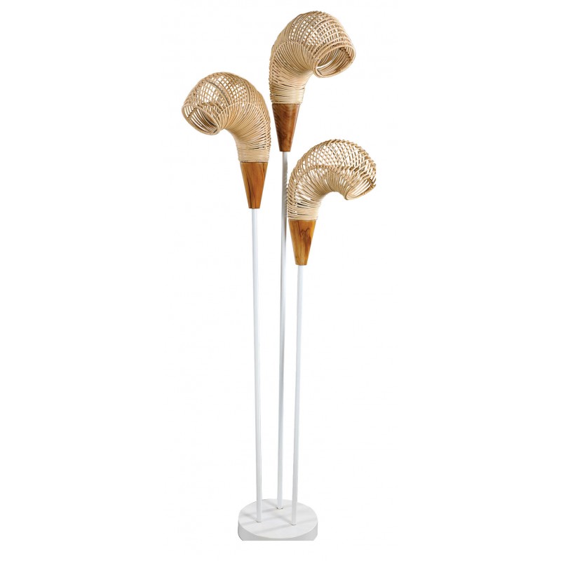 JK 401295 Χειροποίητο επιδαπεδιο φωτιστικό από φυσικό ρατταν   Διάσταση: 1,85 ύψος