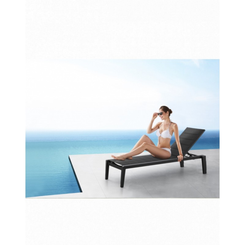 Emoti/SL-2 ξαπλώστρα αλουμινίου με ανακλινόμενη πλάτη διαστάσεων 181x73,5x97cm