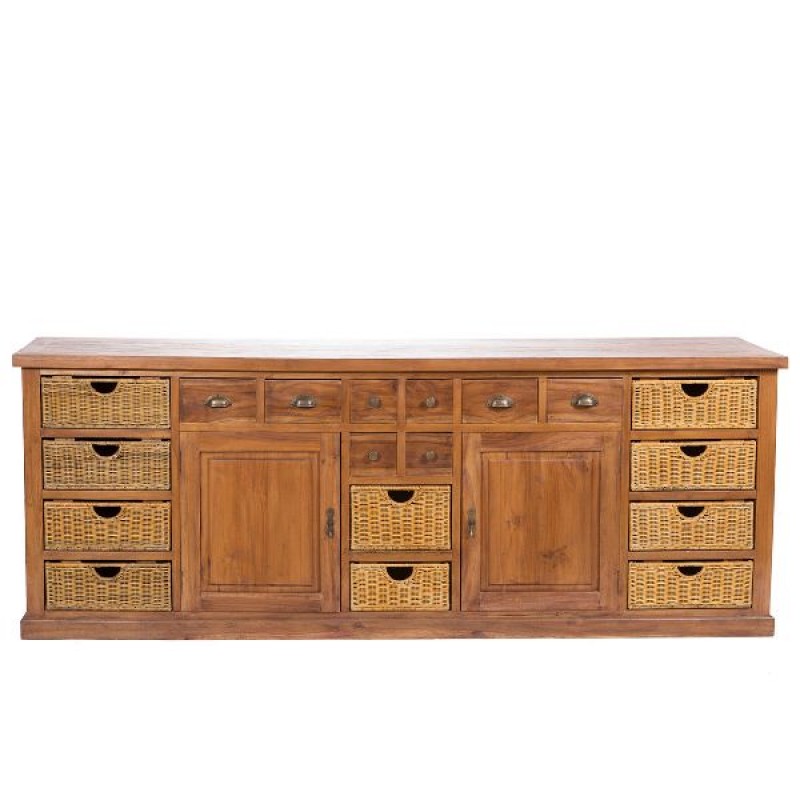 Μπουφές με πλεκτά συρτάρια από ξύλο 240x50x90 cm