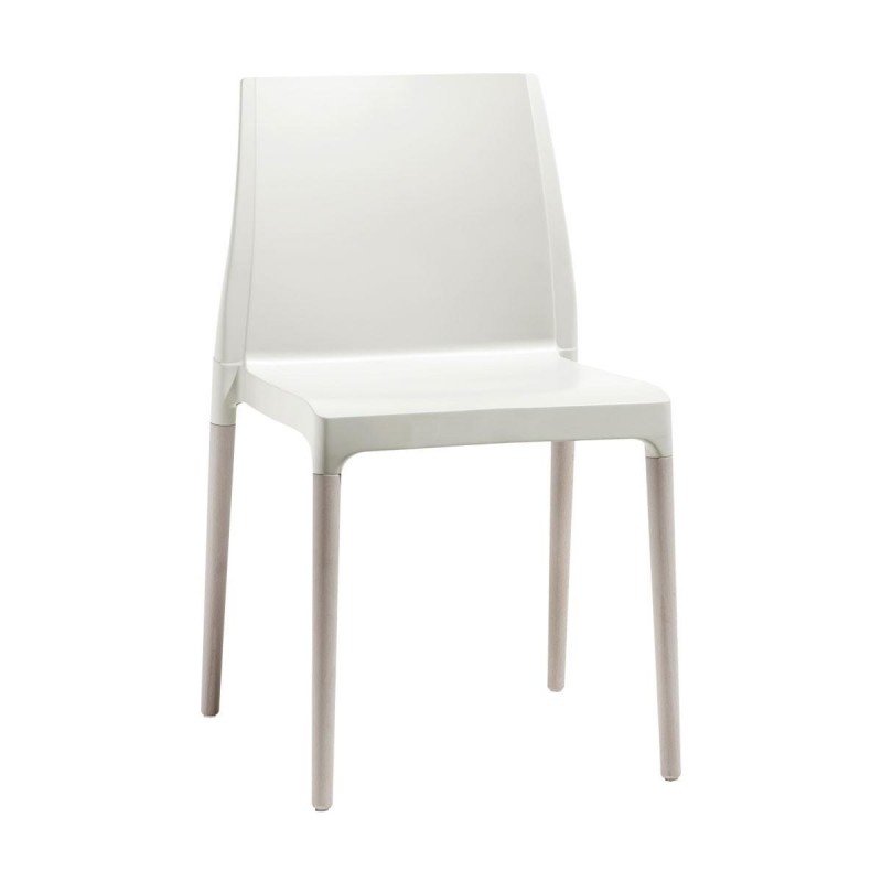 NATURAL CHLOÉ CHAIR MON AMOUR ART. 2833  Καρέκλα τεχνοπολυμεριο με ξυλινα πόδια ( ελαχ.παραγγελια 2 τμχ )