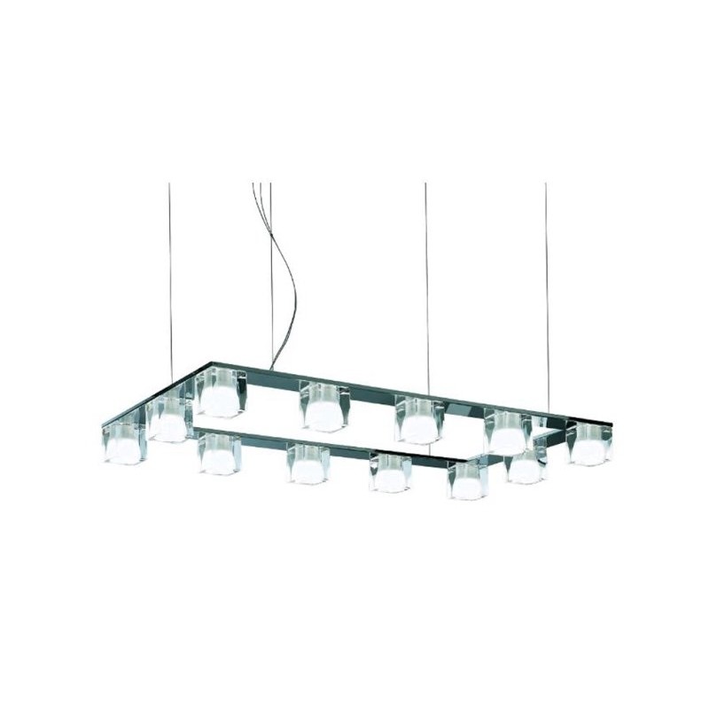 FABBIAN CUBETTO D28A1100 -Φωτιστικό εσωτερικού χώρου κρεμαστό με πέντε σποτ, σε διάφανο μαύρο.