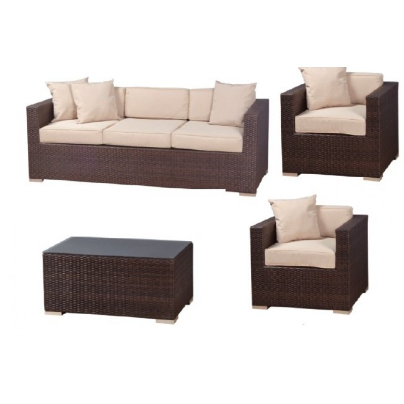 KFS3581 SOFA ΣΕΤ 4 ΤΜΧ - 1 ΚΑΝΑΠΕΣ ΔΙΘΕΣΙΟΣ,2 ΠΟΛΥΘΡΟΝΕΣ+ 1 ΤΡΑΠΕΖΙ