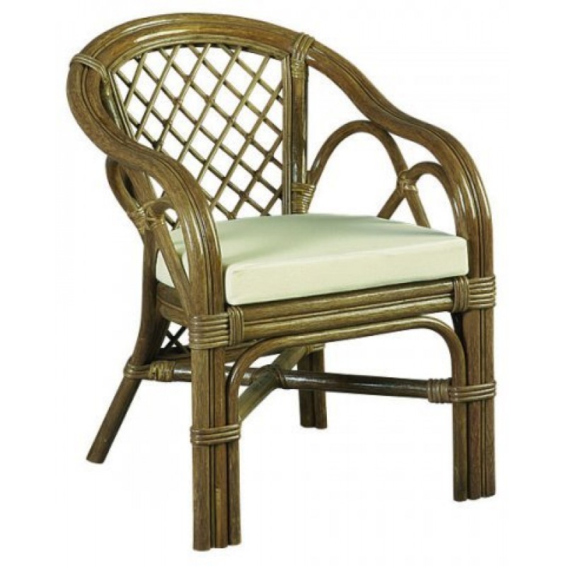 JK  1349 Πολυθρονα μπαμπου τρασπαράν από φυσικό rattan ( με μαξιλαρι )