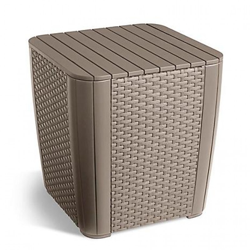 ALIBERT Luzon wicker 7 mm- Τραπεζάκι με αποθηκευτικό χώρο   39x39x43 cm ( cappuccino )