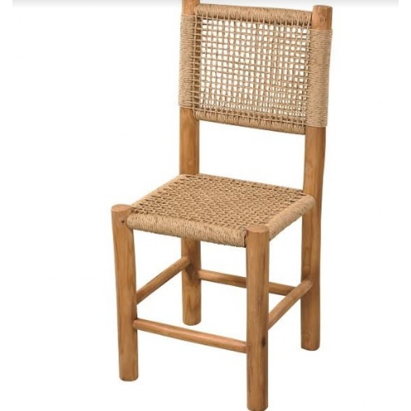 Καρέκλα με μασίφ ξύλο και σχοινί - JK 122510 (υψος  105, φαρδος 47, βαθος 45. - υψος καθισματος 45 )