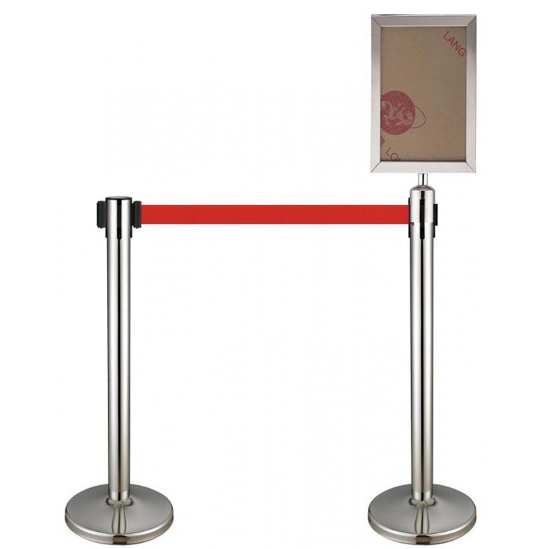 Πινακίδα για διαχωριστικά κολωνάκια μεγέθους Α4 κάθετη ασημί SA4-POR