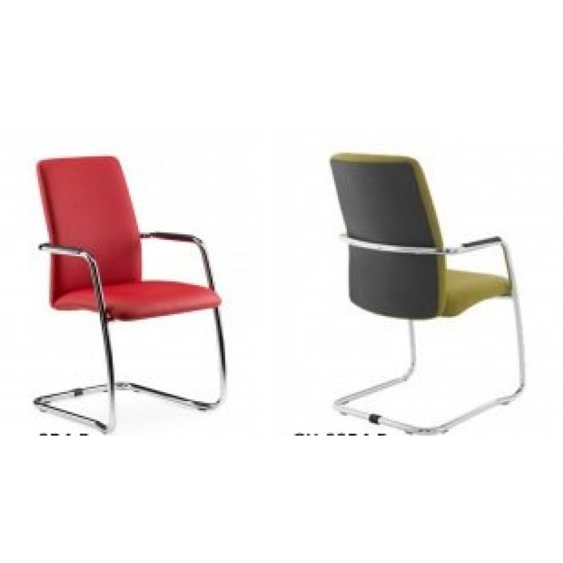 DELTA  GX 6054 B  Κάθισμα επισκέπτη σταθερό με μεταλλικό σκελετό χρωμίου , ψηλή πλάτη  ( δυνατότητα επιλογής χρωμάτων, υφάσματος , δερματίνης  )