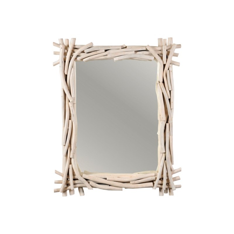 Καθρέπτης κρεμαστός από μικρά ξύλα τεακ.(1,00Χ0,80εκ) .- JKG 131103