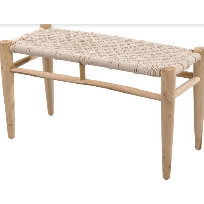 ΠΑΓΚΟΣ  TEAK + ΚΟΡΔΟΝΙ  90 x 30 x38 cm -  JK 18241