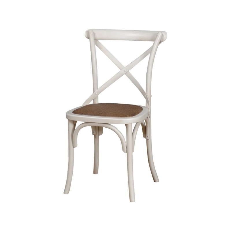 JKG XMSCB2001 W  Καρέκλα ξύλινη από δρύ και ψάθα - 50 x 53 x 88 cm