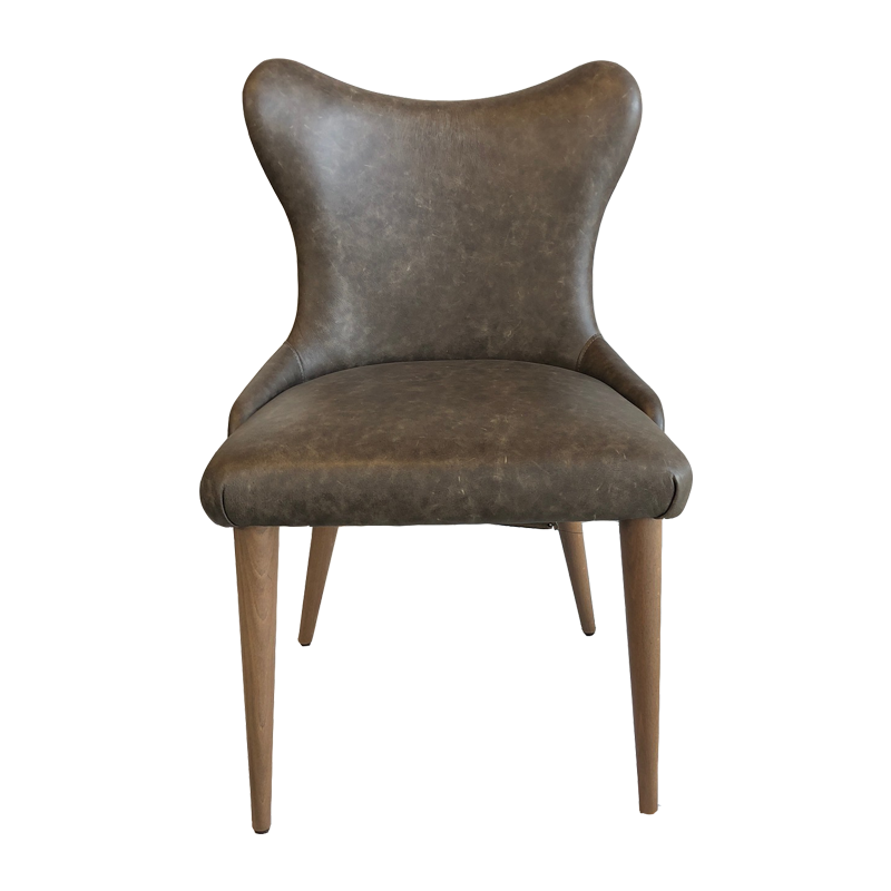 KIT 74  - Καρέκλα ξύλινη καφέ δερματίνη  Υ: 88 Β: 55 Μ: 54