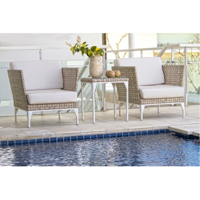 BRAFTA LOUNGE ARMCHAIR Skyline - Πολυθρόνα  αλουμινίου με wicker πολυαιθυλενίου και μαξιλάρια Sunbrella (22931)