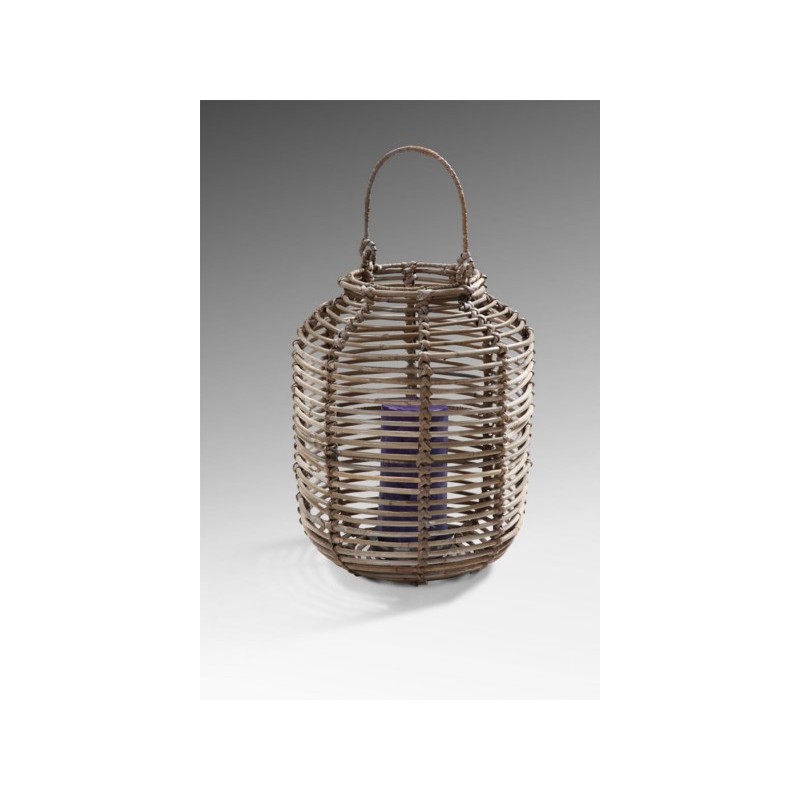 Χειροποίητο φανάρι από φυσικό ραττάν με υποδοχή για κεράκι ρεσό.  Διάσταση ύψους: 0,40 -  JKG  31002