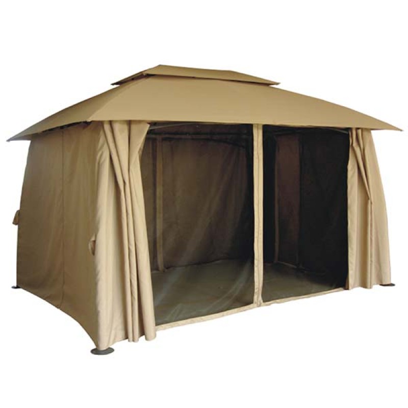 5286 G Κιόσκι / gazebo βαρέως τύπου με διπλή οροφή και κουνουπιέρα   Διάσταση: 3*4m
