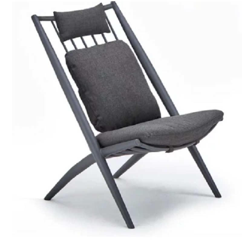 NEW BAHZA LOUNGE CHAIR ALU ( 02122Β ) Πολυθρόνα με σκελετό αλουμινίου ηλεκτροστατικής βαφής και ακρυλικό σχοινί. 86,6x72,2x100
