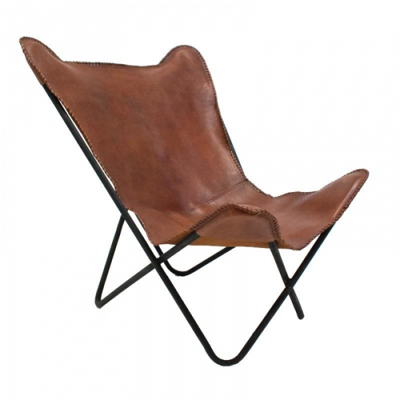 ΠΟΛΥΘΡΟΝΑ ΒUΤΤΕRFLΥ LΟUΝGΕ FΟLD ΚΑΦΕ ΔΕΡΜΑ -  Μήκος: 57 cm, Πλάτος: 57 cm, Ύψος: 85 cm