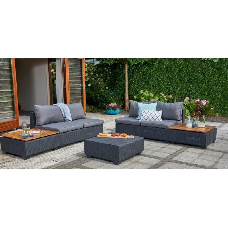 Σετ 5 τμχ Καθιστικό Κήπου Sapporo Lounge Set Ανθρακί