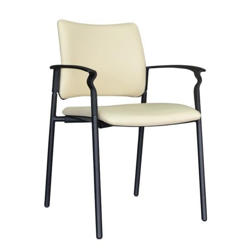 Thesis  pinco Beige  Καρέκλα επισκέπτη γραφείου με εκρου δερματίνη