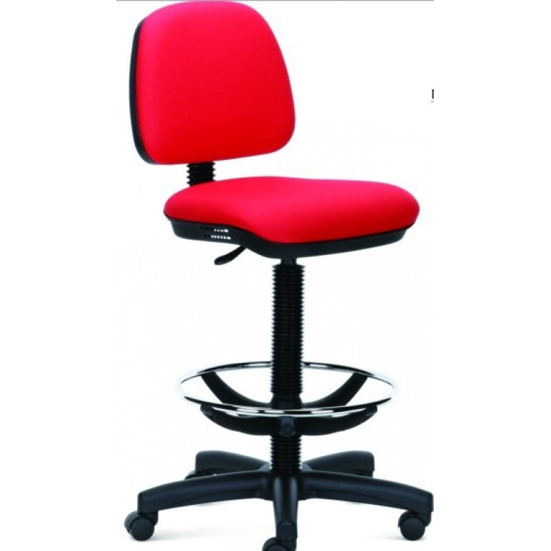 DELTA  PROFIT PF 9373  Σκαμπό με πλάτη γραφείου σχεδιαστηρίου - χαμηλή πλάτη  - με στεφάνη για τα πόδια