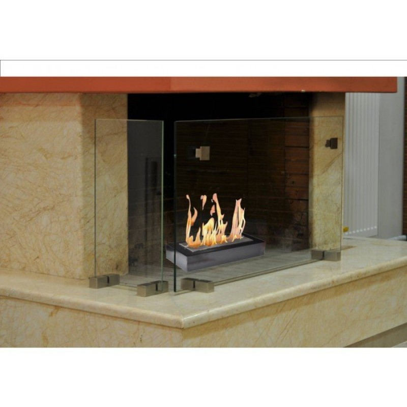 Ecohot bio insert 50 - Τζάκι βιοαιθανόλης ένθετο για μετατροπή παραδοσιακού τζακιού - 50*22*Υ.8 cm /Θερμαντική Ικανότητα: 25 τ.μ.