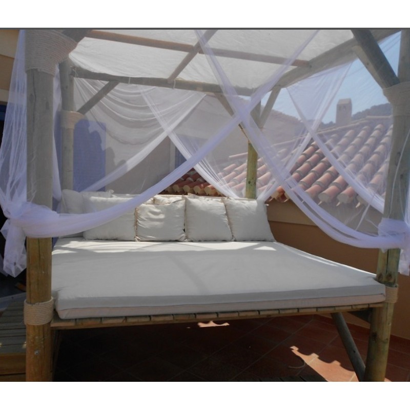 EX  ONDAS - Day bed με πάνινη οροφή 220χ220χ250 -Περιλαμβάνει αδιάβροχα μαξιλάρια