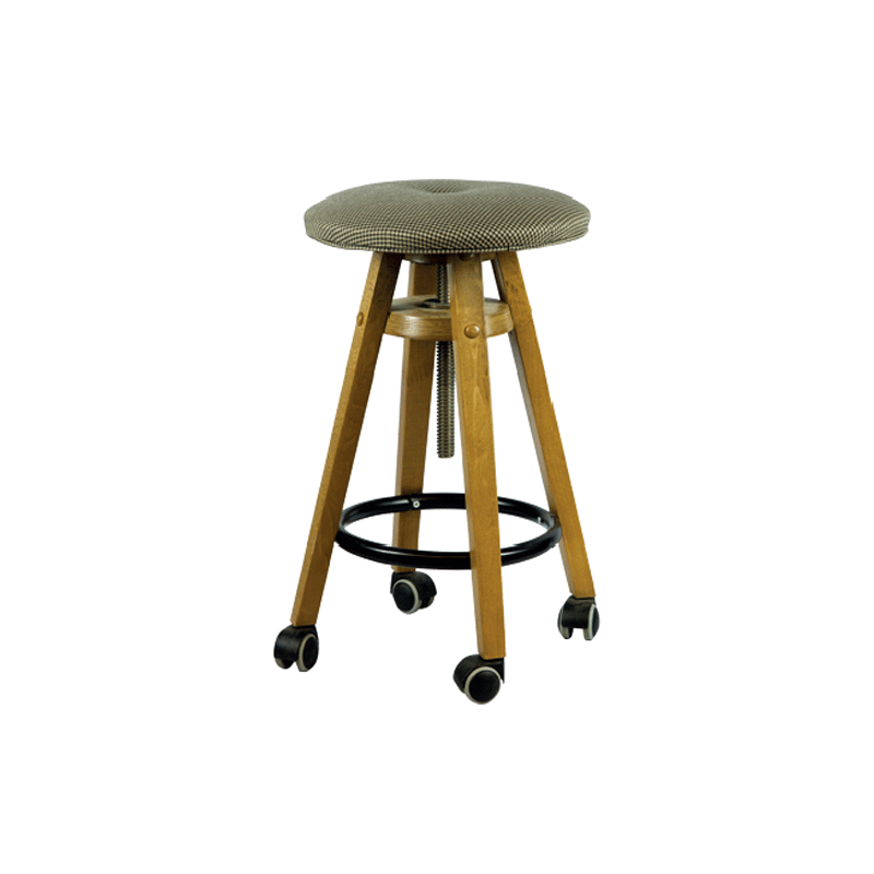 Electric S 183 Σκαμπό  ξύλινο περιστρεφομενο  απο μασίφ οξιά με ροδάκια  38x38x60cm