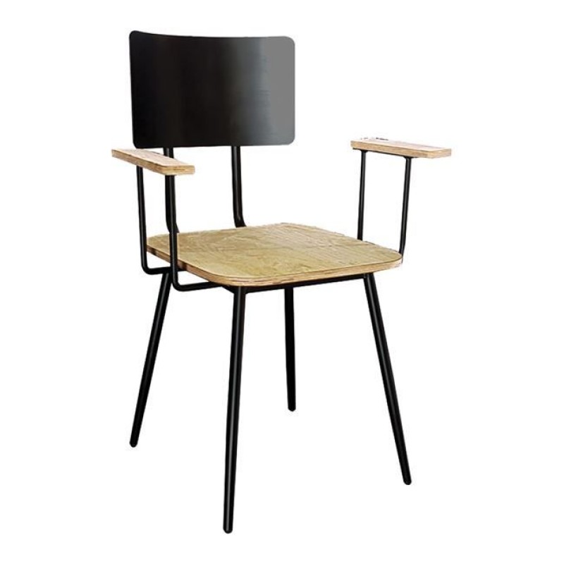 TS-469 - Μεταλλική Πολυθρόνα 469 με έδρα από ξύλο πλακάζ. 53x48x75cm