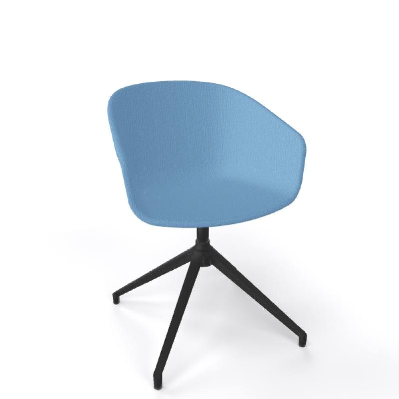 Gaber Basket UR cod.268/ITCUN black   Πολυθρόνα  μεταλλική βάση μαυρη - μπλέ ύφασμα  περιστρεφόμενη 60χ60χ(47) 80 ύψος cm -ελαχιστη παραγγελια 1 τμχ