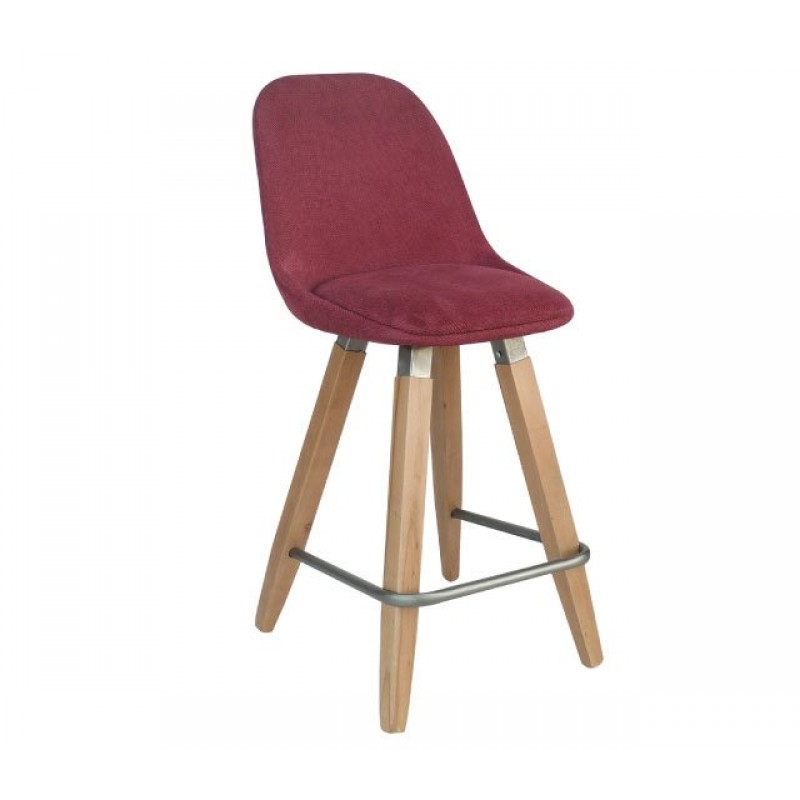 ΣΚΑΜΠΟ ΜΠΑΡ BAR205  (41-1507)  δερματίνη κάθισμα  -με πόδια  οξιάς