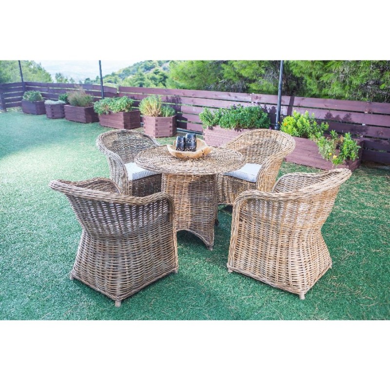 Kooboo set -Σετ τραπέζι και καρέκλα φαγητού από υλικό Kooboo ιδανικό για εξωτερικούς χώρους.