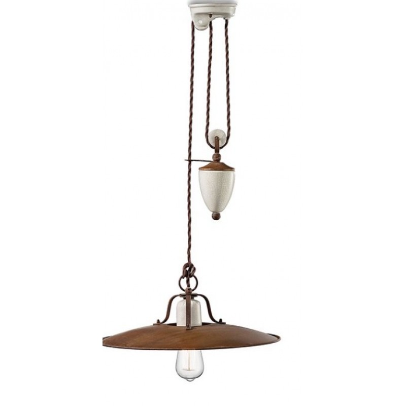 FERROLUCE C1436  - Φωτιστικό οροφής Ø 40, H 13 cm  συνδυασμός κεραμικού με μέταλλο