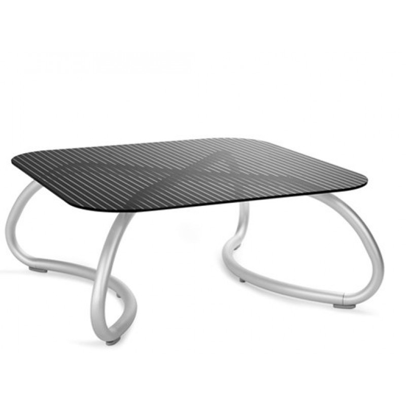 Nardi Lotto lounge  95x95x42 cm Τραπέζι  χαμηλό από ανοδιωμένο με γυαλί επίπλευση 10 mm ( επιλογή 4 χρωμάτων )