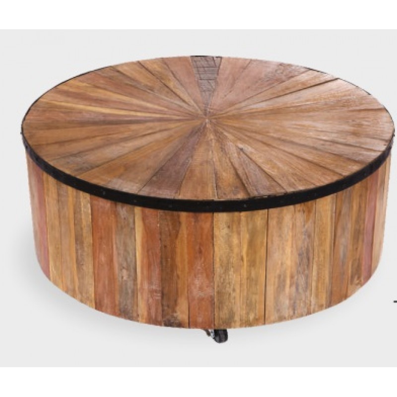 Τραπέζι σαλονιού με ρόδες Φ80χ50 ( EX T-331 bedo )