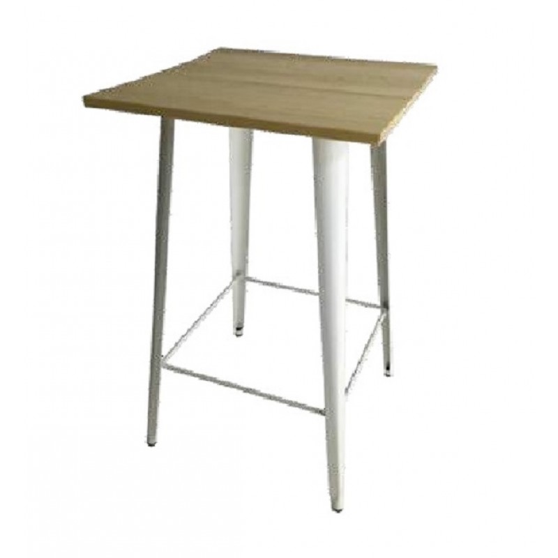 JKG GT248U Τραπέζι για μπαρ με καπάκι ξύλο και μεταλλικό σκελετό.( 0,65Χ1,05Χ0,65)
