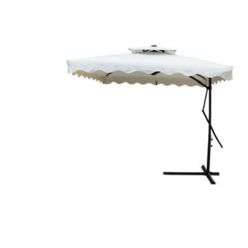 BLIUMIS  5087G - Ομπρέλα τετράγωνη  220 * 220 cm με ανεξάρτητο αεραγωγό -κρεμαστή με βάση  Ιστός Ø 48 / 42 mm