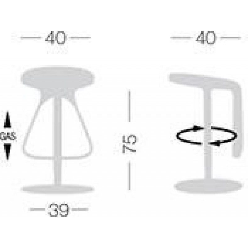Gaber Octo ( black - white)  -Σκαμπό Μπαρ με κάθισμα απο τεχνοπολυμερές υλικό,περιστρεφόμενο  Διαστάσεις 40*40*75 εκ. ύψος