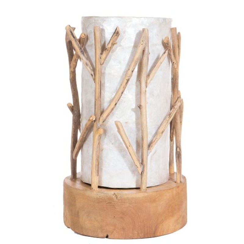 Crazy shell  Φωτιστικό επιτραπεζιο απο ξυλο Φ30Χ60 υψος ΝΤΟΥΙ Ε 27 