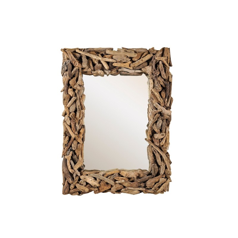Καθρέπτης κρεμαστός απο μικρα ξυλα drift wood (80Χ60εκ).- JKG 132488