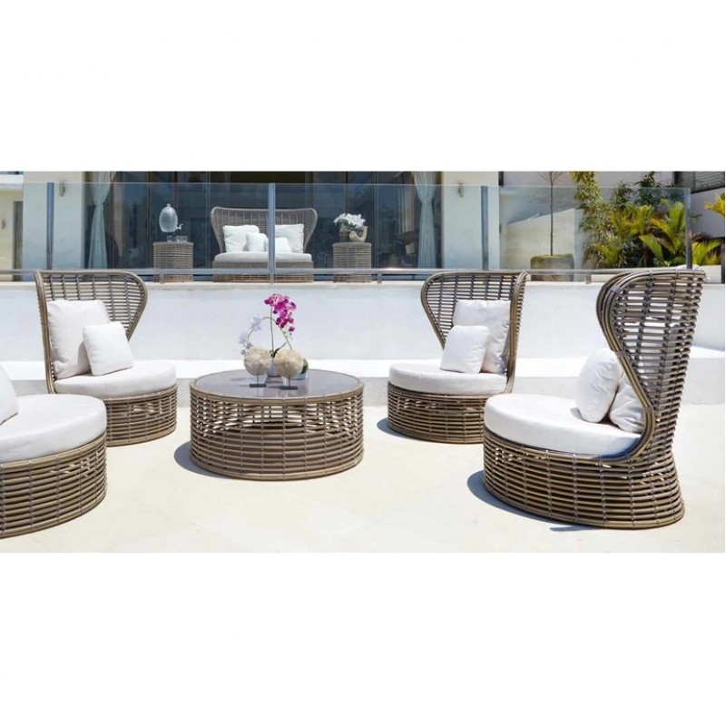 DRONE LOUNGE ARMCHAIR Skyline -Πολυθρόνα από σκελετό αλουμινίου, wicker πολυαιθυλενίου .(23191)