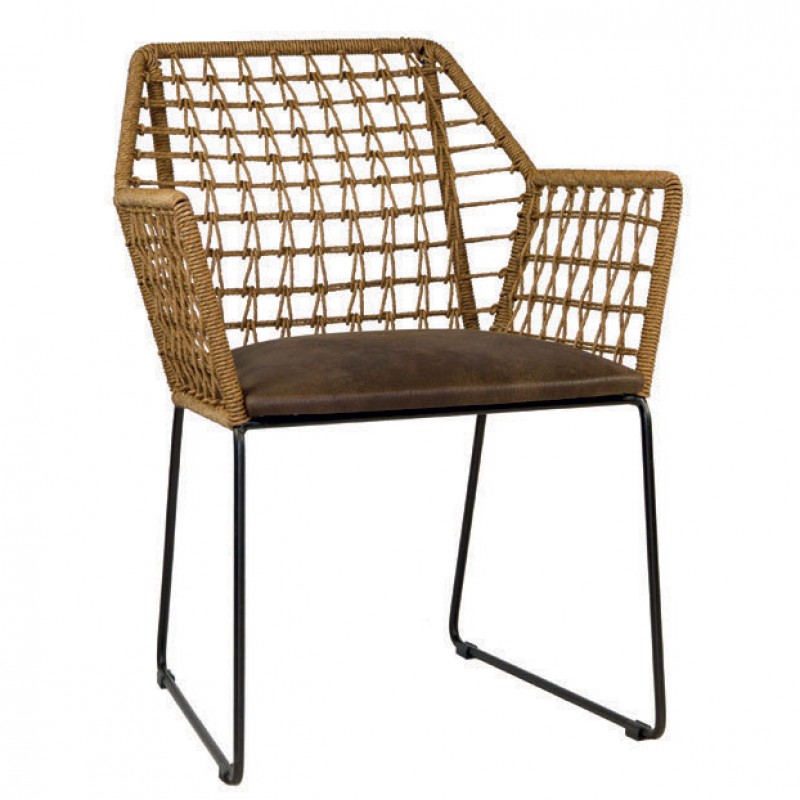 PM 100 P-Μεταλλική πολυθρόνα ηλεκτροστατικής βαφής, πλεχτή Υ: 80 Β: 57 Μ: 60