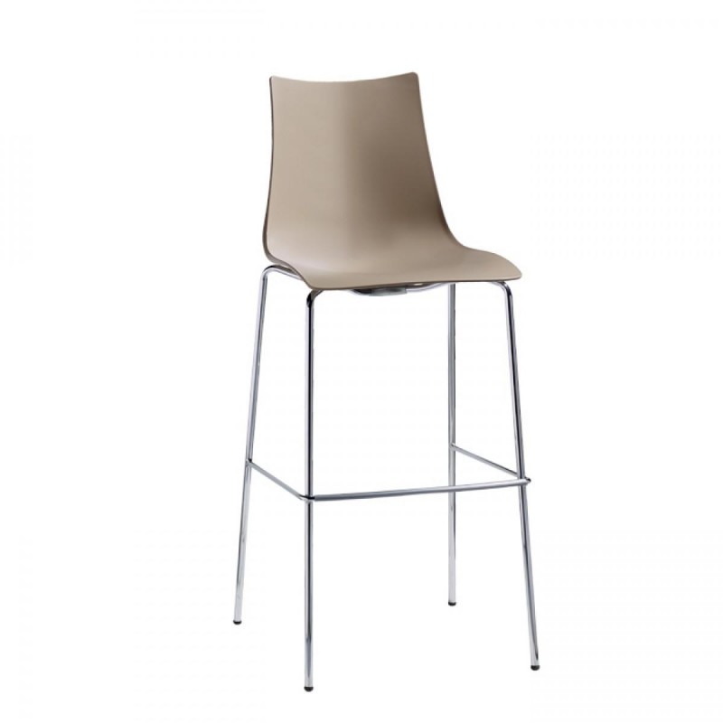 ZEBRA TECHNOPOLYMER BARSTOOL h.80 (art 2565 15) - Σκαμπό μπαρ 80 cm  μεταλλικό σκελετό και κάθισμα απο τεχνοπολυμεριο dove grey