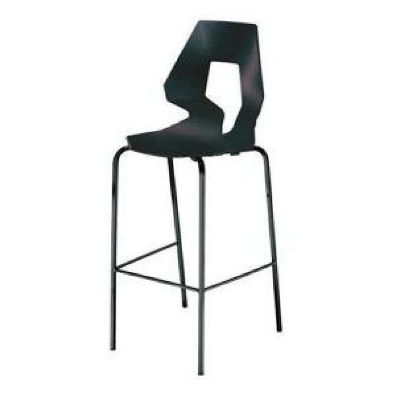 Gaber Prodige 67  Ιταλικό σκαμπό  με έδρα από τεχνοπολυμέριο μαύρο και σκελετό ατσάλι 42x46x67cm