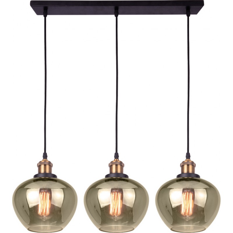 Viokef Jonas Vintage Κρεμαστό Φωτιστικό Τρίφωτο Ράγα με Ντουί E27 σε Μελί Χρώμα Κωδικός: 4165700