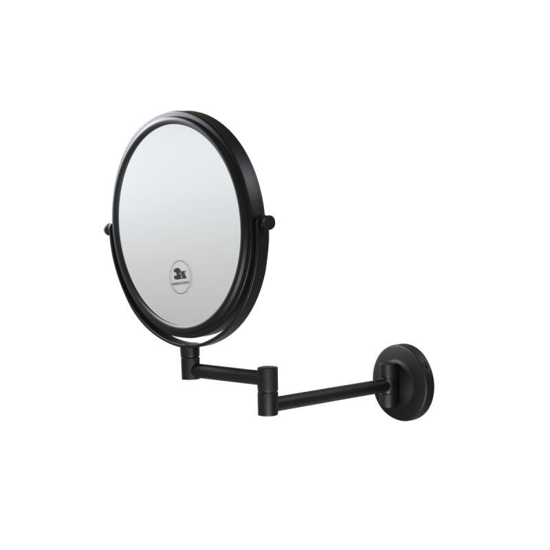 CROWN 41910-001 LAYLA  Επιτοίχιος μαύρος  στρογγυλός καθρέπτης Διαστάσεις :290 x Ø 200 mm