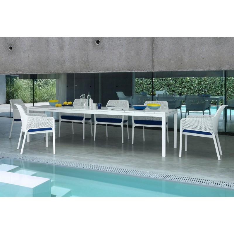 Nardi rio 210/280 ( 48253.00.000)- Τραπέζι αλουμινίου - προπυλενίου  λευκό  επεκτεινόμενο