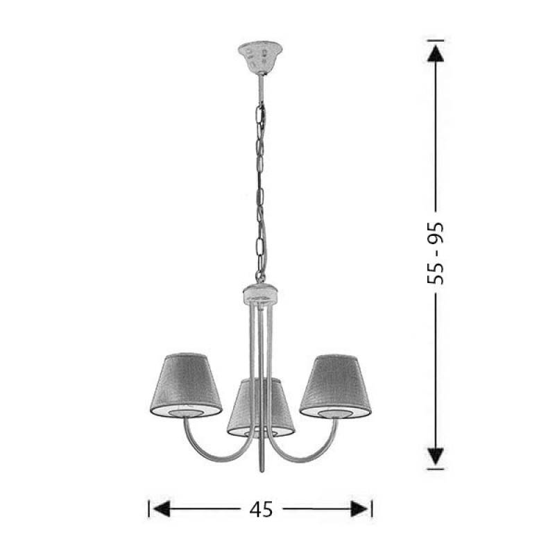 Mavros Παιδικό κρεμαστό φωτιστικό με καπέλα BIANCO-1 5015 3φωτο χρωμα ροζ καρο 